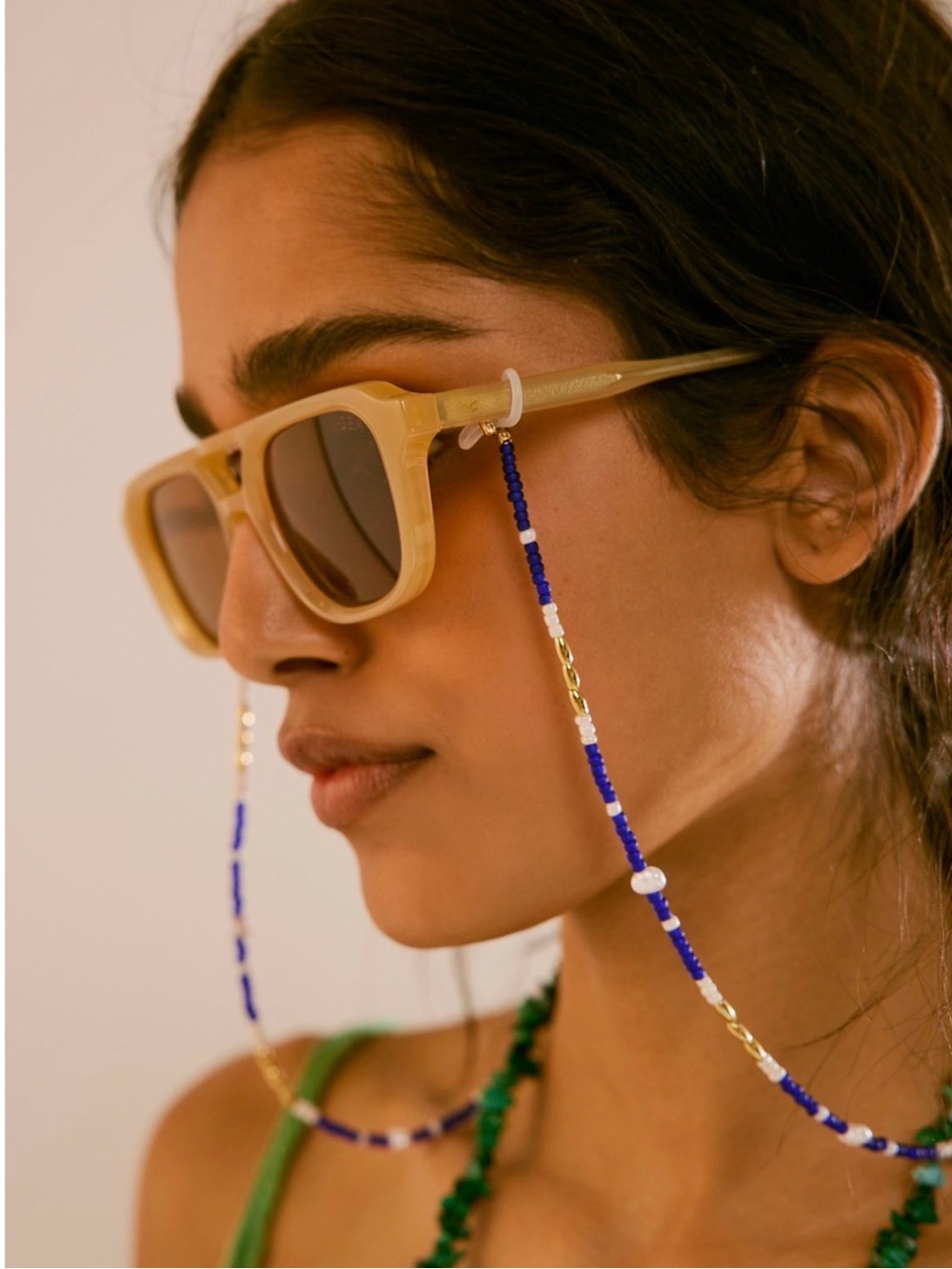 Free People / NWOT Amalfi Sunglasses Chain in Green Turquoise